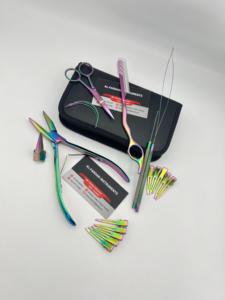 Kit de Herramientas para Extensiones de Cabello AL-FARDAN Instruments, Multicolor Arcoíris, Acero Inoxidable de Grado Quirúrgico, Gancho de Bucle, Aguja, Alicates, Cuchilla - Product Image 4