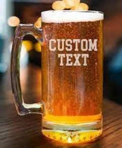Jarra de Cerveza de Vidrio Personalizada, Jarra de Cerveza con Impresión Personalizada, Jarra de Cerveza con Texto Personalizado, Vaso de Cerveza Personalizado con Asa, Logotipo Personalizado - Product Image 5