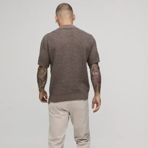 Polo de Cuello Alto Personalizado con Logotipo, 200GSM, 100% Algodón Pesado para Hombre, Camisetas Polo de Golf Bordadas de Primera Calidad - Product Image 2