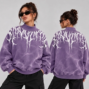 Mock Neck <b>Fleece</b> Sweatshirt <b>Women</b> American Streetwear Warm Pullover <b>Top</b> Private Label Factory Supply - Product Image 1