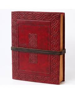 Genuine Leather <b>Journal</b> with Celtic Knot Embossing – Deckle Edge Pages, Wrap Closure Handmade Antique Vintage Bound Notebook - Product Image 5