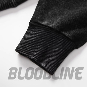 Sudadera con Capucha Unisex Bloodline, Tejida en Felpa, Color Sólido, Informal, 100% Algodón, Estilo Hip Hop, Secado Rápido y Transpirable, Negra - Product Image 2