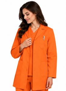 Blouse de laboratoire blanche de haute qualité pour femmes, à manches longues, respirante, en coton et polyester, pour le travail médical et les laboratoires de chimie - Product Image 5