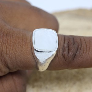 Anillo de nácar, plata de ley 925, piedra natural de concha, hecho a mano, estilo bohemio, joyería llamativa, regalo para mujer - Product Image 3