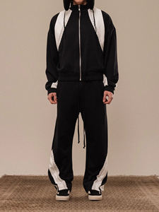 Conjunto Deportivo Unisex de Poliéster Estampado al por Mayor: Chándal Cortavientos con Diseño Sólido y Lavado Ácido, Sudadera con Capucha para Entrenamiento - Product Image 2