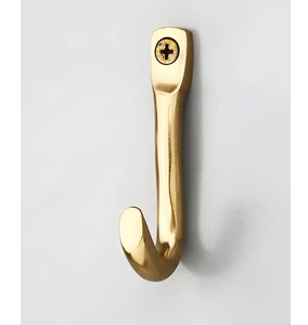 Brass Hook Hanger For Bathroom Towel Hanging Handmade Gold Polished Brass Hook Holder At Lowest Price - Product Image 4