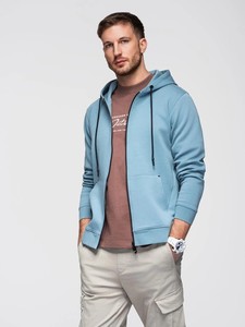 เสื้อฮู้ดสีฟ้าอ่อนแบบยูนิเซ็กซ์ มีกระเป๋าหน้า ทรงหลวม สวมใส่สบาย เหมาะสำหรับฤดูหนาว ผลิตจากผ้าฝ้ายฟลีซ 100% ป้องกันการเป็นขุย - Product Image 4