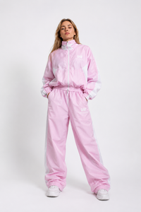 Conjunto Deportivo de Mujer con Capucha Rosa, Cierre de Cremallera Completo, Corte Holgado, Estilo Deportivo, Color Sólido, Material de Poliéster Transpirable - Product Image 5