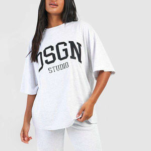 T-shirt personnalisé pour femme, impression sérigraphique, mode estivale, streetwear, décontracté, respirant, 100% coton, manches courtes, couleur personnalisable - Product Image 3