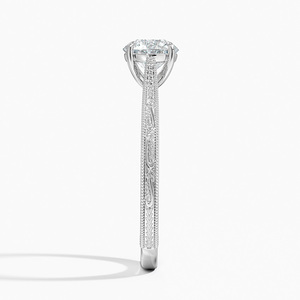 Anillo de compromiso BOJ Ring 069 de plata 925 con corte redondo, grabado Elsie, diamante de 2 quilates, color D, VVS1, moissanita, certificado GRA, en oferta. - Product Image 3
