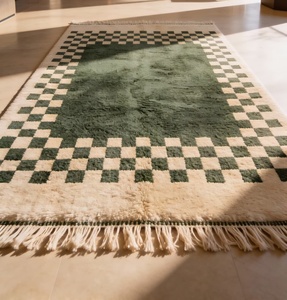 Alfombra Beni Ourain Bereber 100% Lana Anudada a Mano – Alfombra Marroquí Geométrica de Pelo Alto Hecha a Mano, Tamaño Personalizado, Venta al Por Mayor - Product Image 3