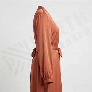 Abaya en Soie Brillante et Douce à Manches à Revers, Robe Musulmane Kimono Soyeux pour Femme, Plusieurs Couleurs, Longue, Modeste, Mode Islamique, Vente en Gros - Product Image 3