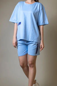 Conjuntos de Camiseta y Pantalones Cortos Casuales Extra Grandes, 100% Fibra de Bambú, Lavado Ácido, Unisex, Alta Calidad - Product Image 5