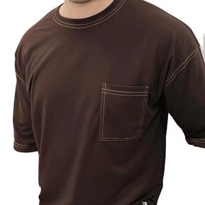 OBM Boxy coupe ample Streetwear T-Shirt 100% coton qualité supérieure point de contraste surdimensionné goutte épaule disponible toutes les couleurs - Product Image 4