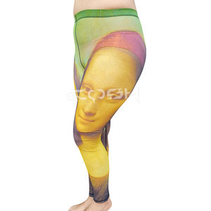 Fabricant de leggings imprimés Mona Lisa, coupe ajustée, haute élasticité, style artistique, sur mesure OEM - Product Image 1