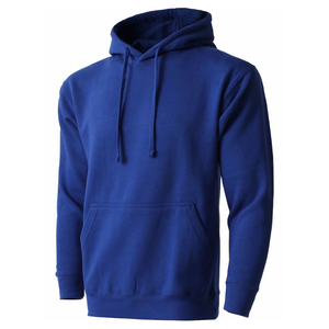 <b>Men's</b> <b>Navy</b> Hooded Sweatshirt Regular Fit Cotton <b>Fleece</b> Casual Pullover With Front Pocket Autumn Wear - Product Image 1