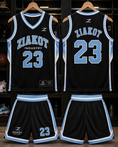 Vente en gros directe - Ziakot Industry - Maillot de basket-ball authentique rétro personnalisé noir or-blanc - Product Image 5