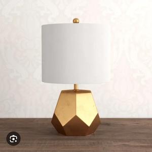 Geometric Brass Table Lamp With <b>Black</b> <b>Shade</b> Contemporary Home Decor Indoor Living Room <b>Lighting</b> - Product Image 2