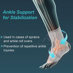Outdoor Winter Unisex Sports <b>Ankle</b> <b>Brace</b> Basic Protection Four-Way Stretch Spandex Wrap-Around Straps Breathable Hook Loop - Product Image 4