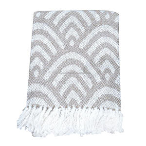 Soft Lightweight Handwoven Cotton GreyThrow Blanket with Tassels and Chevron Design for Chair Decor <b>Throw</b> Blanket for Winter - Product Image 1