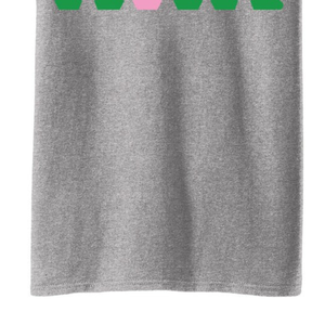 T-shirt Heather Gray AKA Color Block avec lettres grecques pour femme, en coton, à manches courtes, col rond, décontracté, avec motif graphique, doux et confortable - Product Image 6