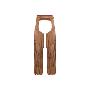 Suede <b>Equestrian</b> Pants With Fringe Detailing For Horse Riding - Product Image 1