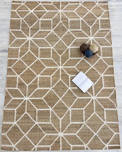 Handmade <b>Thin</b> Jute <b>Rug</b> Geometric Pattern Natural Fiber <b>Rug</b> Modern Farmhouse Area <b>Rug</b> Eco Friendly Flatweave Carpet Home Living - Product Image 1