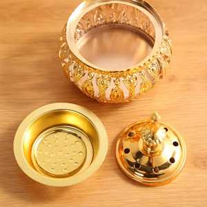 Quemador de Oud Árabe de Latón Dorado de Lujo, Difusor de Aroma Terapéutico Ecológico para Decoración de Hogar de Alta Gama y Regalo para Ramadán 2026 - Product Image 1