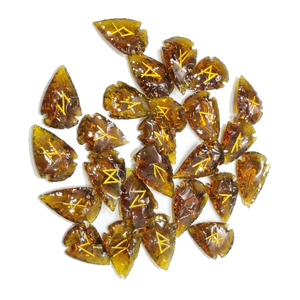 Juego de runas de punta de flecha de obsidiana naranja de alta calidad, runa de cristal, energía Wicca, piedra natural para adivinación y meditación intuitiva - Product Image 6