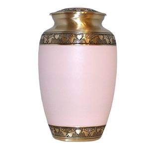 Urne funéraire artisanale en aluminium laqué laiton brossé pour cendres |   Impression personnalisée |   Urne funéraire commémorative minimaliste de luxe pour enterrement | - Product Image 2