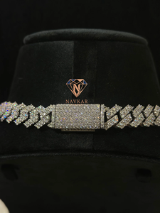 Suministro al por mayor: Cadena cubana de moissanita y diamantes Navkar, chapada en oro sobre plata 925, estilo hip-hop, joyería para bodas y aniversarios, exportación. - Product Image 2
