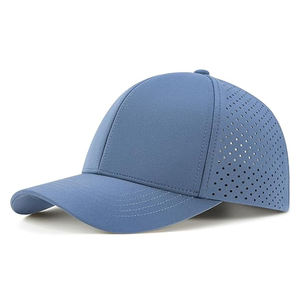 Casquette de baseball pour homme à séchage rapide, maille découpée au laser, respirante, chapeau de sport à visière incurvée, casquette ajustable à fermeture snapback, personnalisable pour l'extérieur - Product Image 3