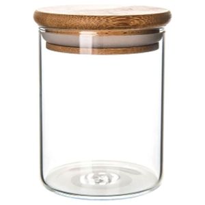 Recipiente de Vidrio Transparente con Tapa de Madera, Contenedor de Almacenamiento de Cocina Escandinavo, Recipiente Reutilizable para Despensa, Granos, Cereales, Bocadillos, Frutos Secos - Product Image 5