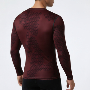 T-shirt de sport pour homme, style personnalisé, coupe ajustée, compression, entraînement, fitness - Product Image 3