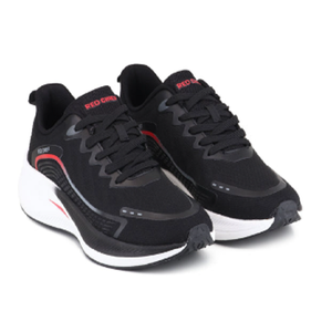 Chaussures de sport basses noires pour hommes, à lacets, respirantes, avec semelle amortissante - Product Image 1