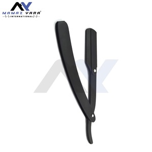 Navaja de Barbero Profesional de Acero Inoxidable con Bloqueo Giratorio, Negra, de Una Sola Hoja Afilada, para Afeitar la Cara y Desbastar en Salones de Peluquería - Product Image 2