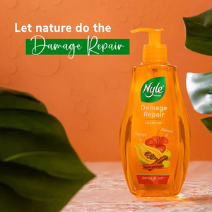 Champú reparador de daños y anticaída enriquecido con shikakai y hibisco, fórmula suave, pH equilibrado, sin parabenos, para un cabello nutrido. - Product Image 3