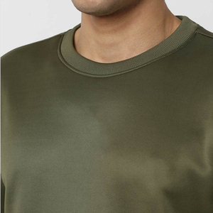 Nueva Llegada Sudadera de Invierno para Hombre de Alta Calidad, Básica, Color Oliva Sólido, Cuello Redondo, Oversize, de Felpa, Mezcla de Algodón Transpirable, Personalizable - Product Image 5