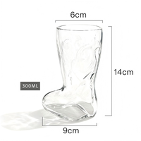 Verre à bière créatif transparent de 300 ml en forme de botte, double paroi isolée, durable, sans BPA, compatible lave-vaisselle, vente en gros