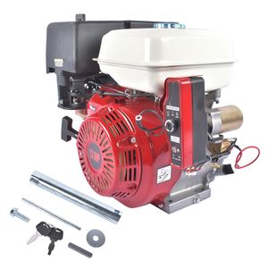 Motore a Benzina Monocilindrico 13HP 389cc 4 Tempi Avviamento Elettrico Albero Orizzontale OHV 3600RPM Euro 5 per Go Kart e Motore Marino Rosso - Product Image 2