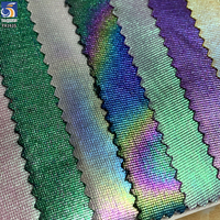 Tissu tricoté extensible irisé YX1625, tissu tricoté holographique pour maillots de bain, leggings et vêtements de scène