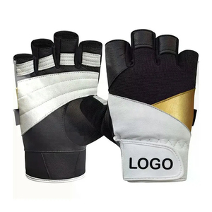 Gants de musculation en cuir antidérapants |   Mitaines de musculation à demi-doigts haute élasticité |   Entraînement de force professionnel - Product Image 4
