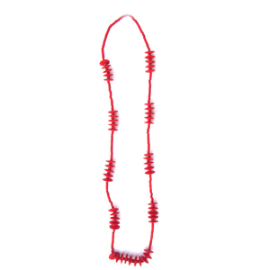 Red Beaded <b>Necklace</b> with Spiral Discs Unisex Acrylic Resin Jewelry <b>Statement</b> Piece Polished beads at Wholesale Price - Product Image 1
