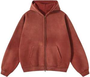 Sudadera con Capucha Extra Grande para Hombre, Estilo Vintage, Lavada con Ácido, de Algodón, Estilo Urbano, con Efecto Desgastado, para Uso Casual - Product Image 1