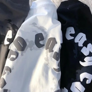 Camiseta de Algodón Personalizada de Alta Calidad para Hombre con Logotipo, Camiseta de Manga Corta con Estampado Gráfico en 3D con Efecto Espuma - Product Image 4