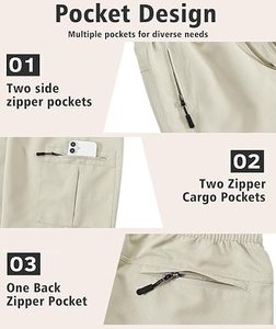 Pantalones Cortos de Golf para Hombre, Premium, Transpirables, de Cintura Media, con Botones, Logotipo Frontal, de Poliéster, Casuales, para Verano, Elásticos, 140g, Tejido - Product Image 5