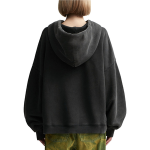 Sweat-shirt à capuche oversize pour femme, automne, grande taille, en coton tricoté, épaules tombantes, logo imprimé sur le devant, longueur standard pour adulte - Product Image 3