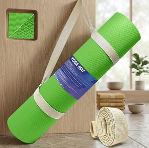 Best Design Red Color Position Line Eco Friendly Yoga <b>Mat</b> Foldable Travel <b>Silicon</b> 4mm Fitness <b>Mat</b> At Wholesale Price - Product Image 2