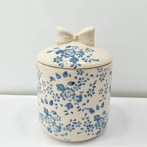 OEM ODM Nouvelle gamme créative de récipients en céramique de qualité alimentaire, style rétro floral, pour le thé et le café, personnalisables. - Product Image 2
