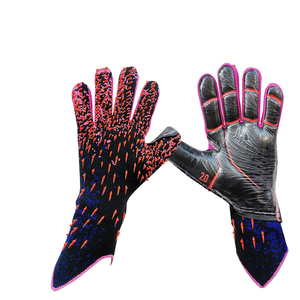 Gants de gardien de but de football/soccer unisexes en cuir PU personnalisé, antidérapants, avec fermeture auto-agrippante et protection des doigts - Product Image 1